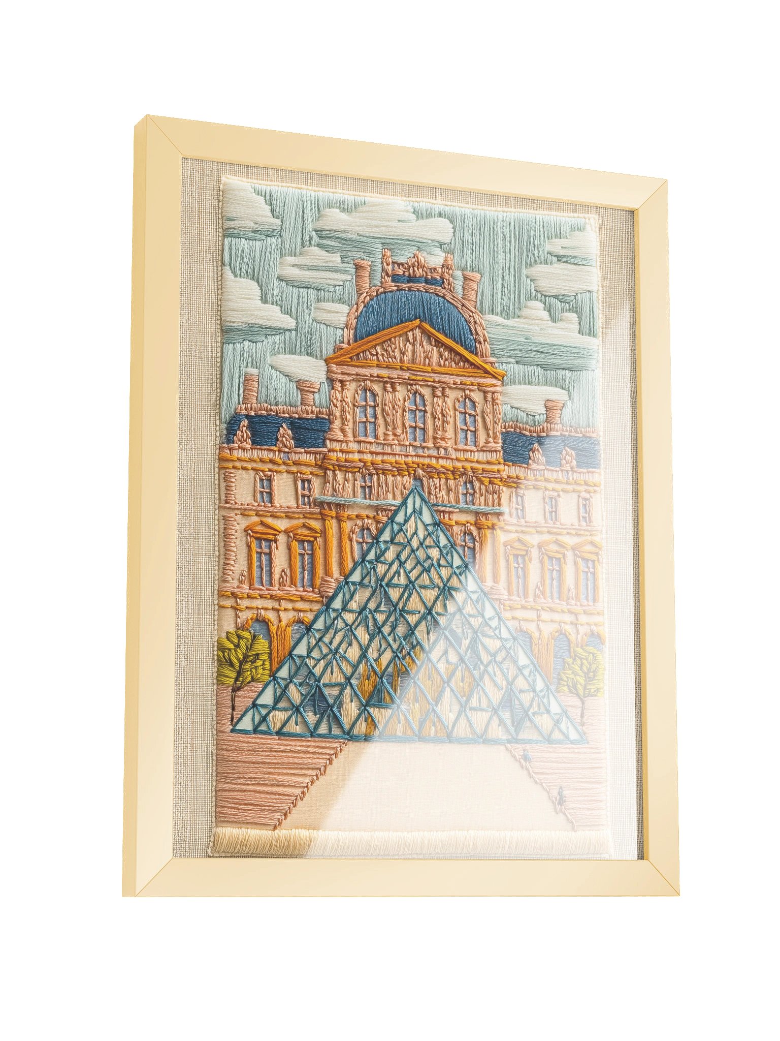 Paris, Art & Afternoon Light | Embroidery-Style Wall Art — Framed Print product image (19)