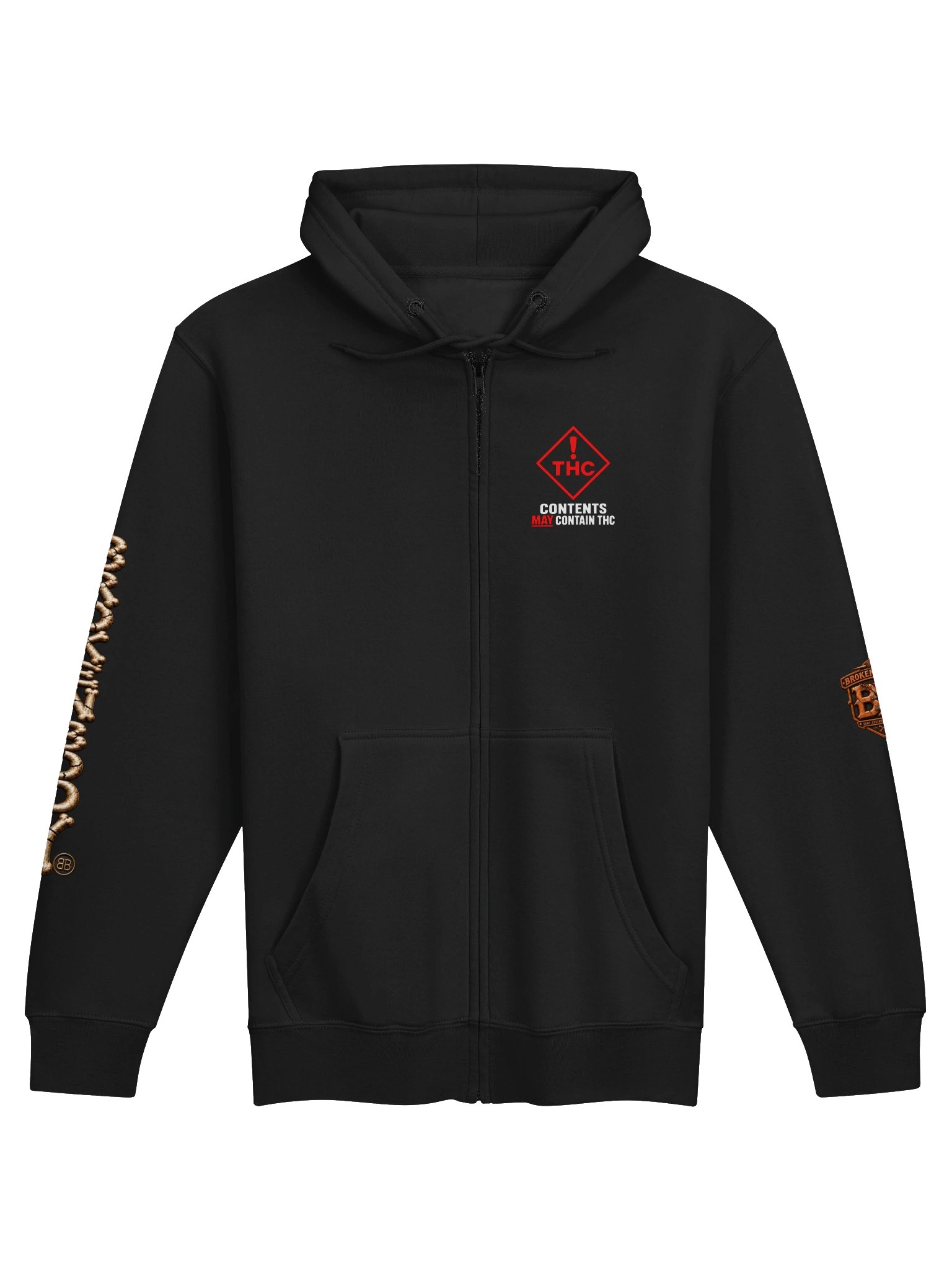BROKEN BODY™ — SMALL BITE. BIG JOURNEY. — FULL ZIP HOODIE product image (1)