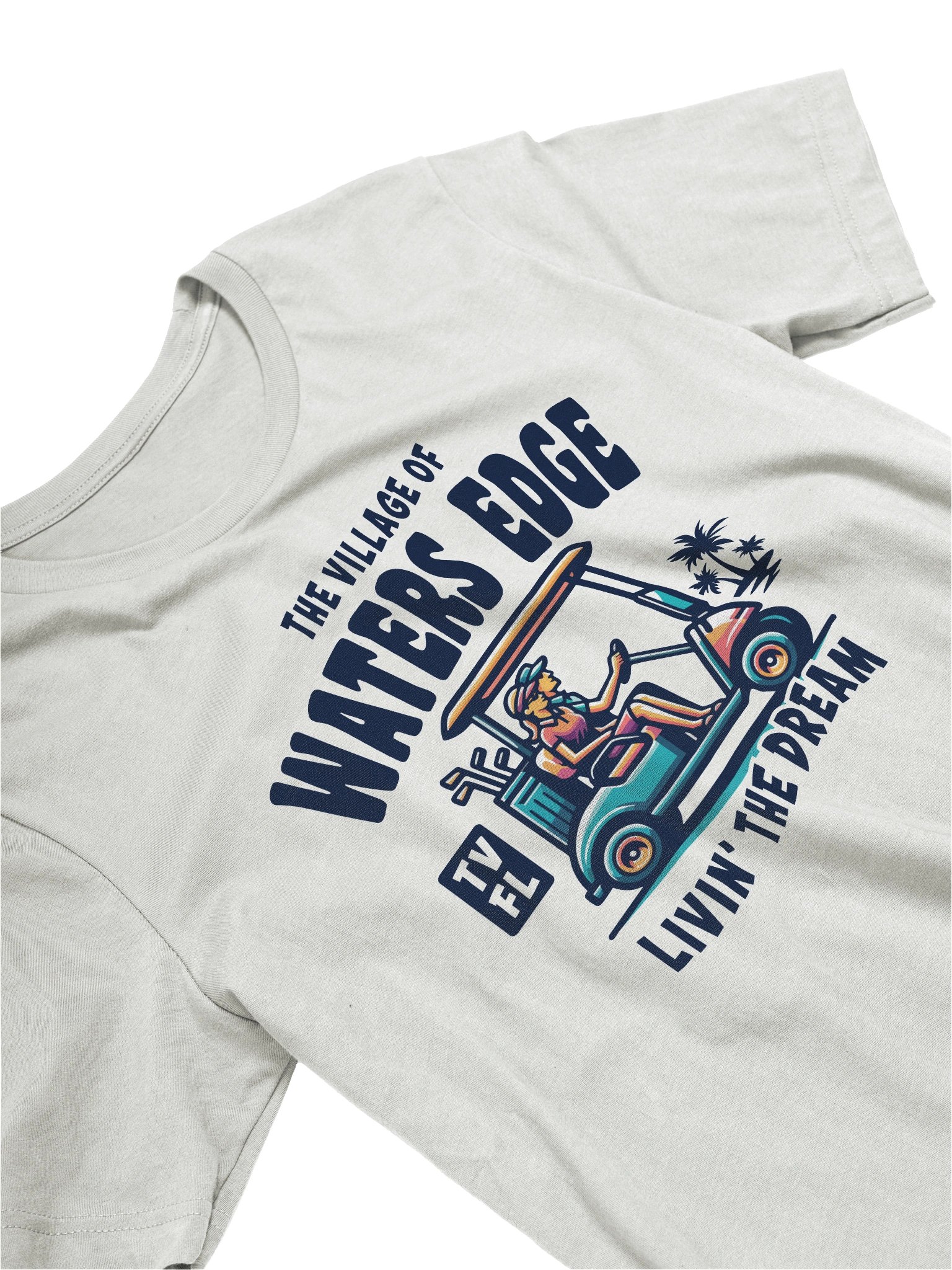 The Village of Waters Edge TV FL Golf Cart Design T-Shirt product image (19)