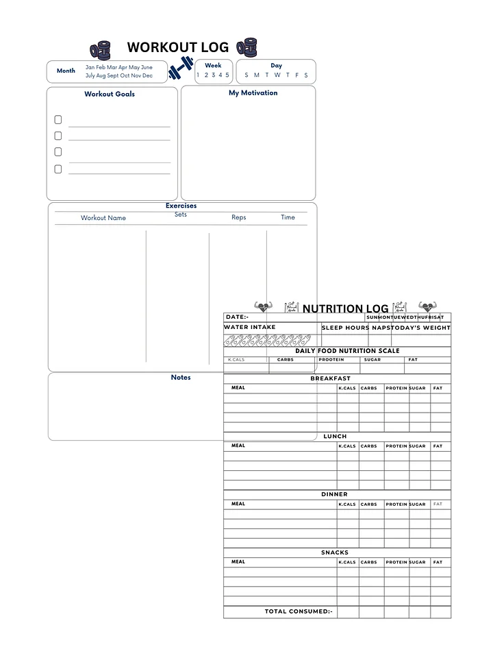 diet Log Daily Food Journal Meal & Nutrition Tracker Food Diary Nutrition Logbook product image (1)