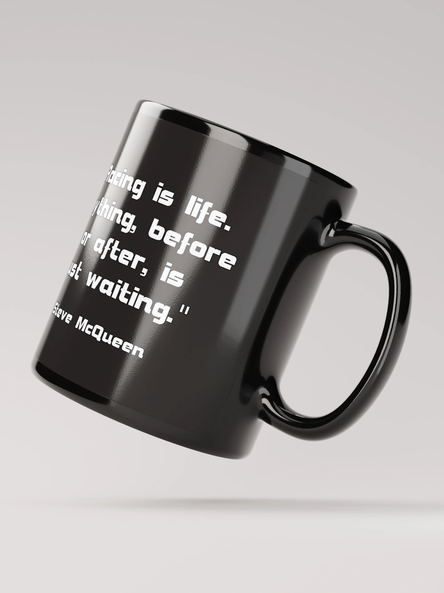 Cool Sheep Black Mug "Racing is life..." product image (4)