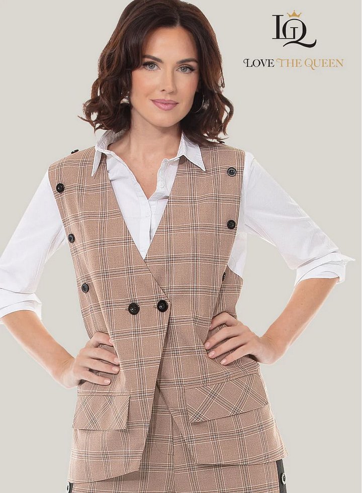 Plaid Detachable Panel Vest & Pant Set - 2pc Wide-Leg Suit product image (2)