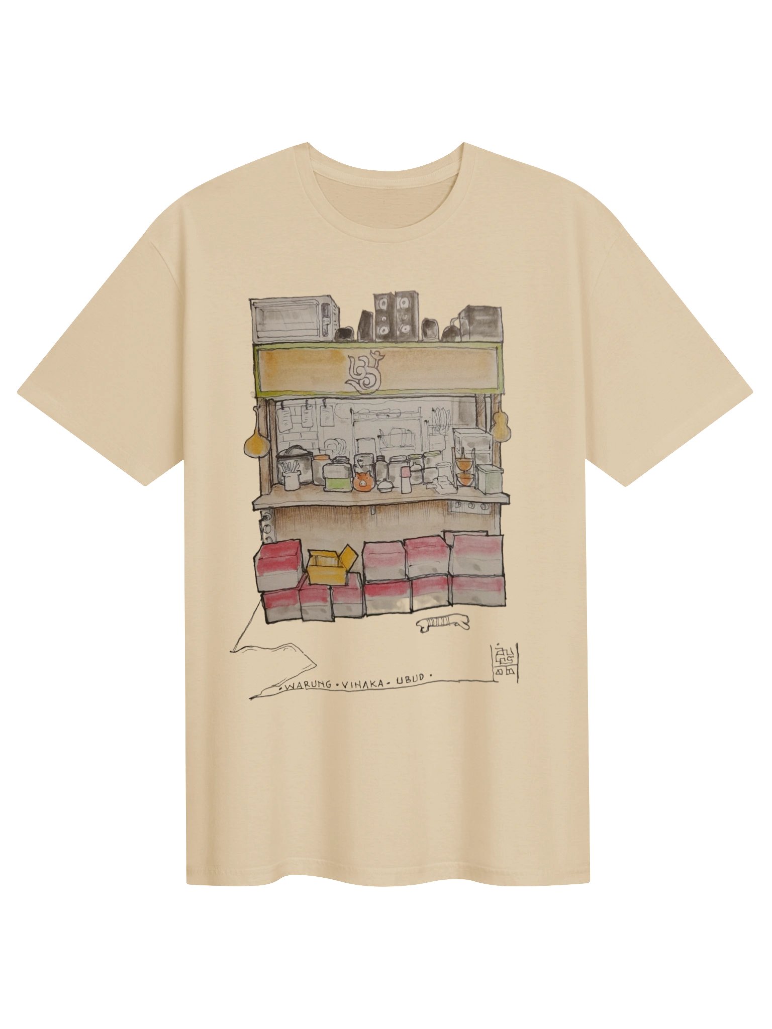 Ubud Warung | Hand-Drawn Bali Sketch T-Shirt product image (2)