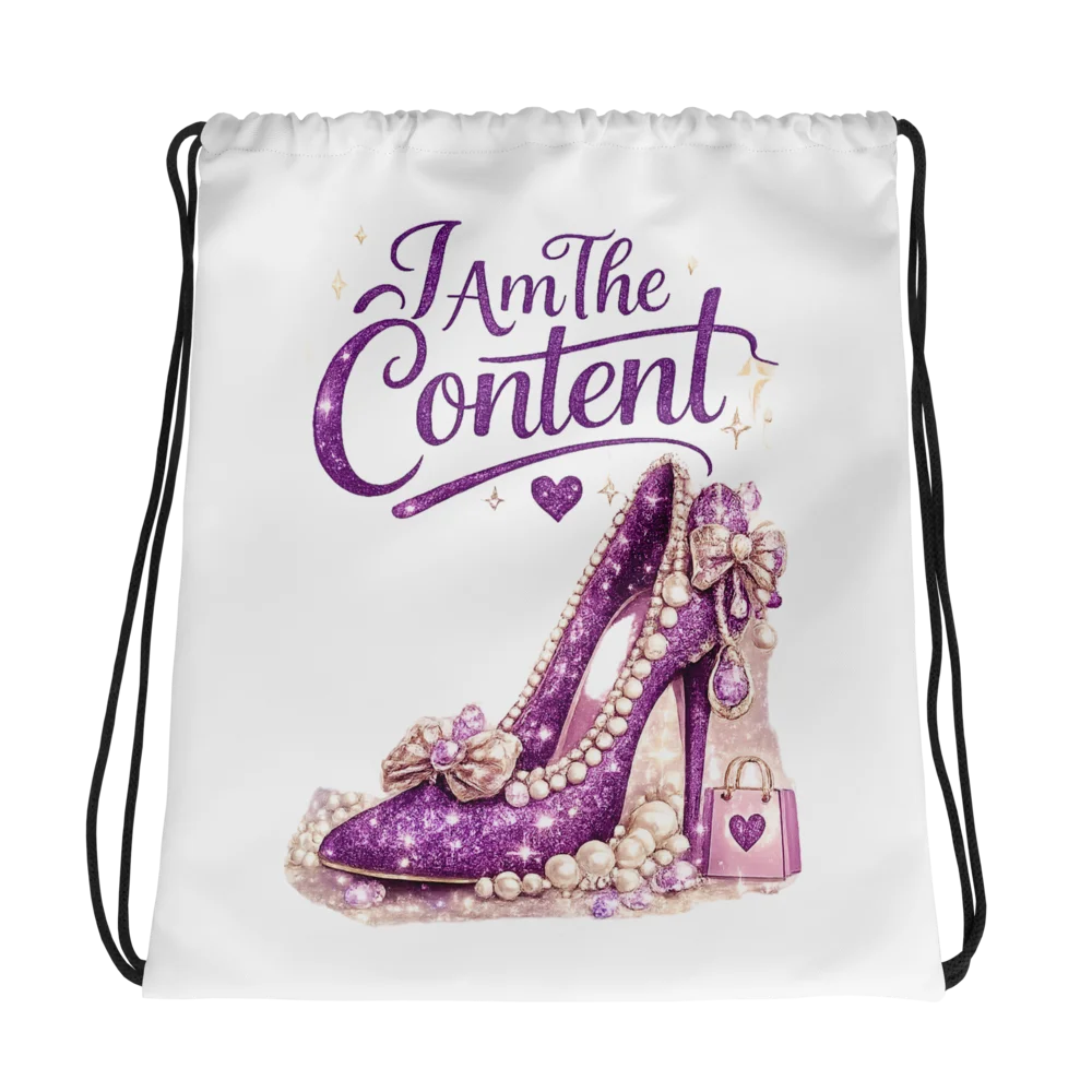 Glam Purple Heels Drawstring Bag product image (1)