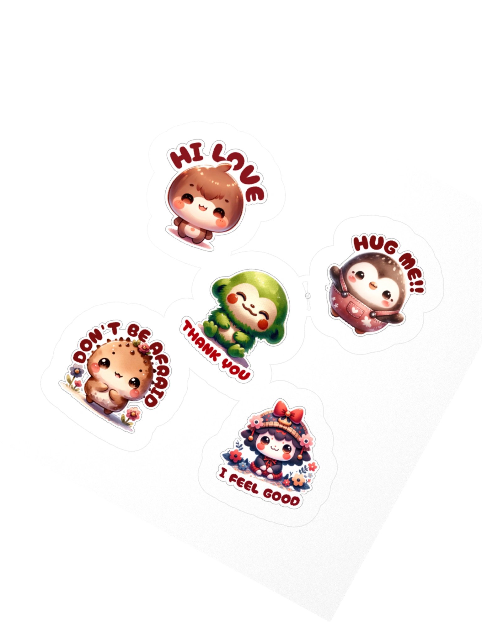 Kawaii Mood Emoji Kiss Cut Stickers product image (2)