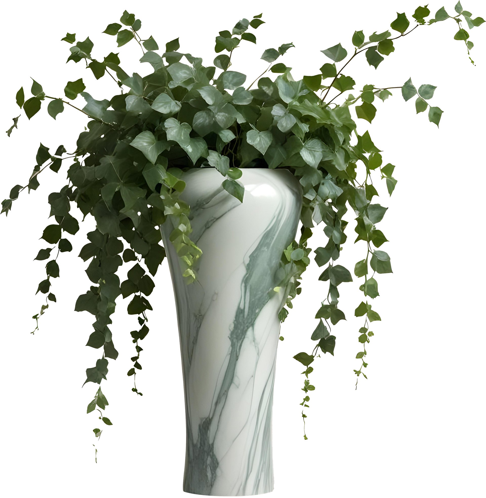 Marble Eternal – Graceful Ivy Marble Vase PNG product image (1)