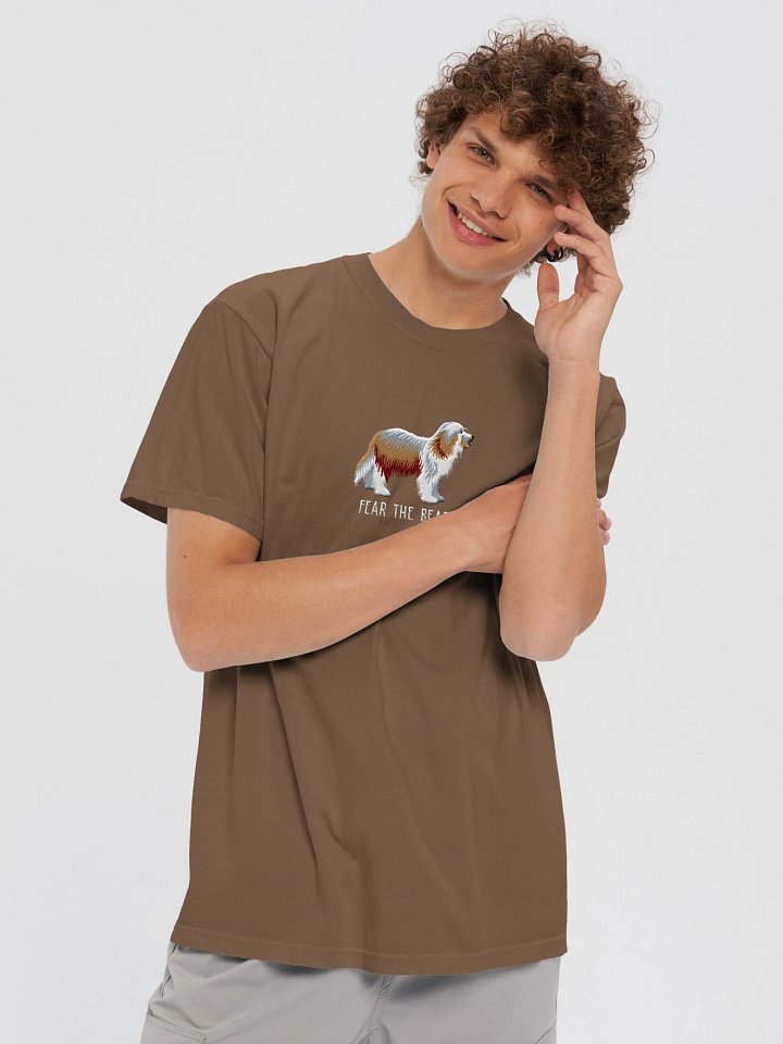 Fear the Beard T-Shirt(Embroidered) of a Bearded Collie(Tan) product image (2)