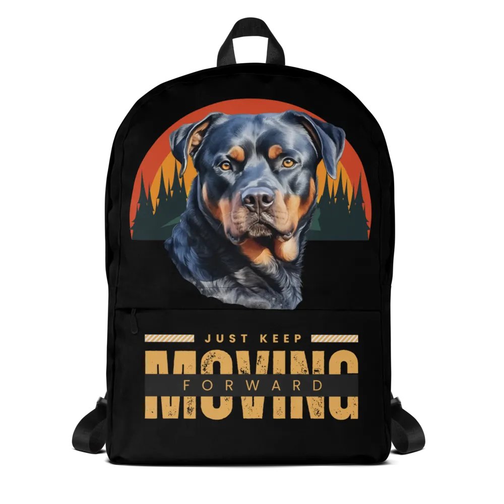 Rottweiler Keep Moving Forward All-Over Print Backpack product image (4)