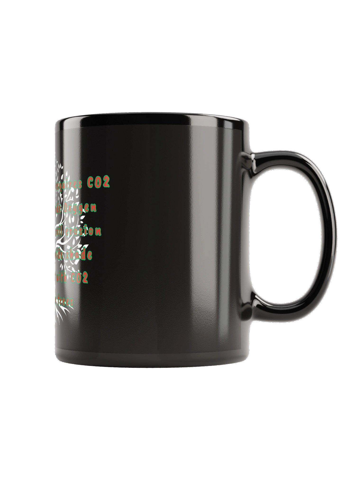 Support Our Trees & human life - Black Glossy Mug product image (3)