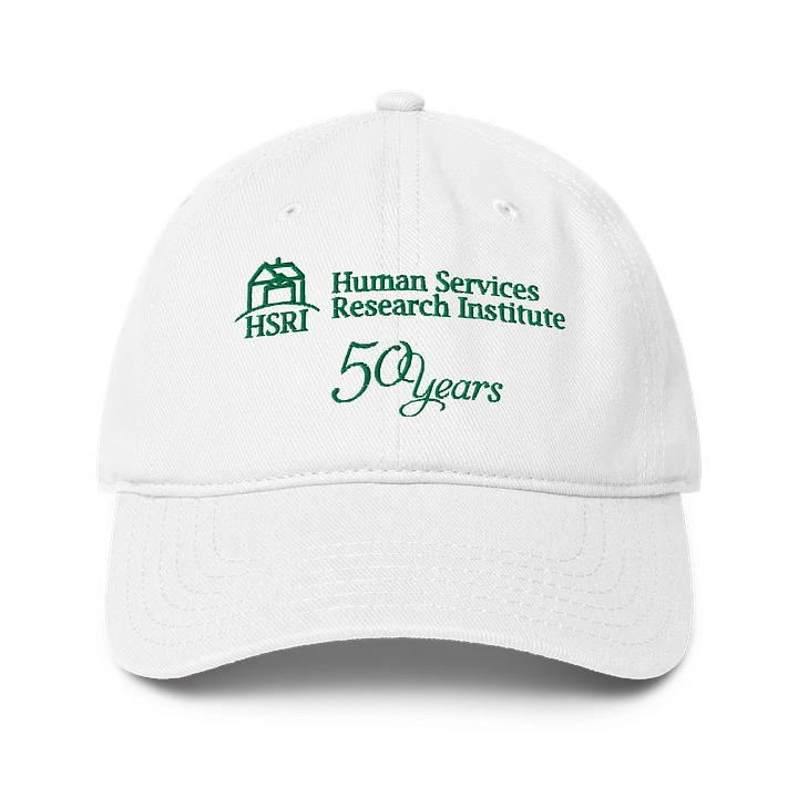 HSRI 50th Anniversary Baseball Hat - White - Embroidered product image (1)