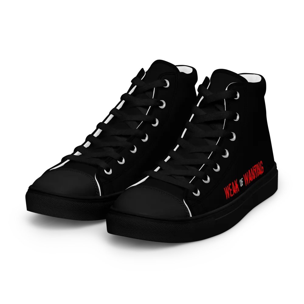 Weak Of Wanting Men's High Top Canvas Red Logo Shoes product image (4)