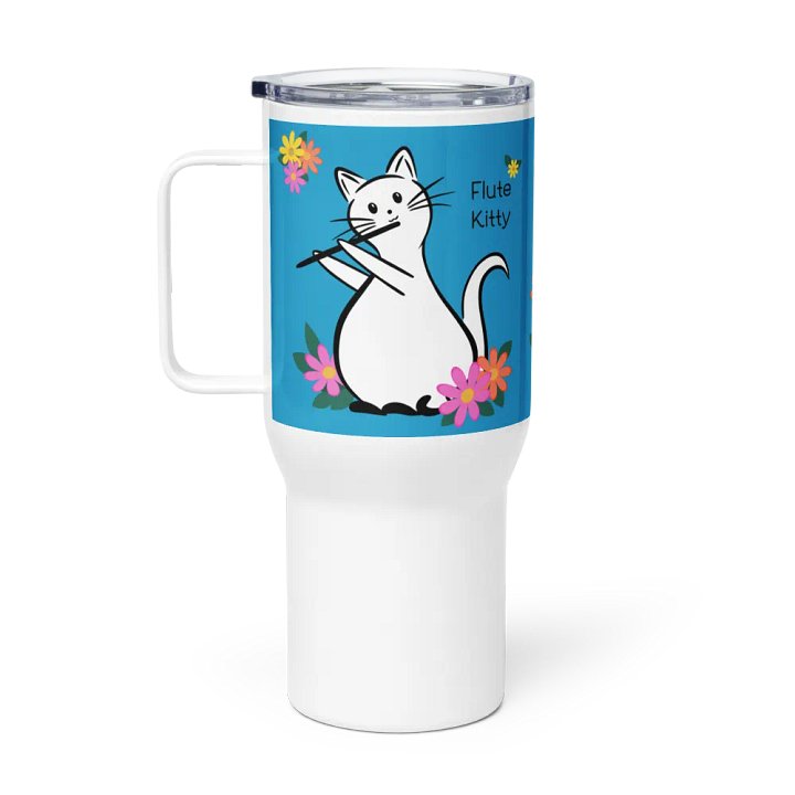 Flute Kitty Travel Mug w handle - C Flute product image (1)