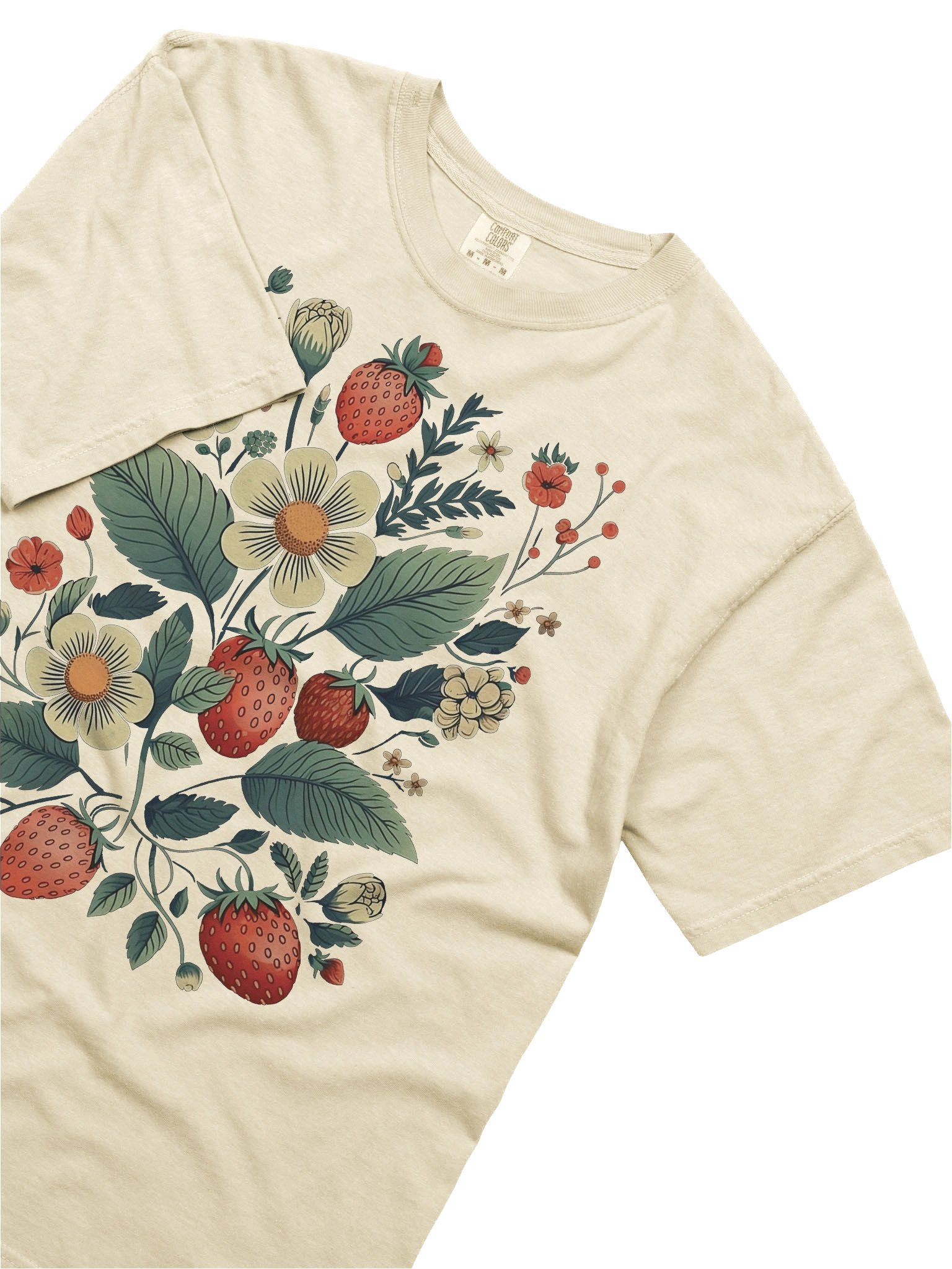 Strawberry Floral Vintage Shirt – Botanical Fruit Garden Aesthetic Tee product image (5)