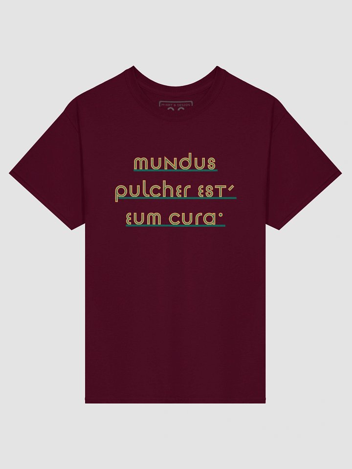 Mundus Pulcher Est, Eum Cura – Wear the Beauty. Protect the World Graphic Tee product image (1)