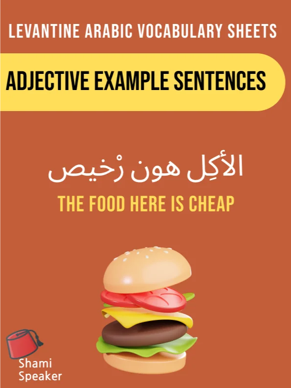 Adjective Example Sentences in Levantine Arabic product image (1)