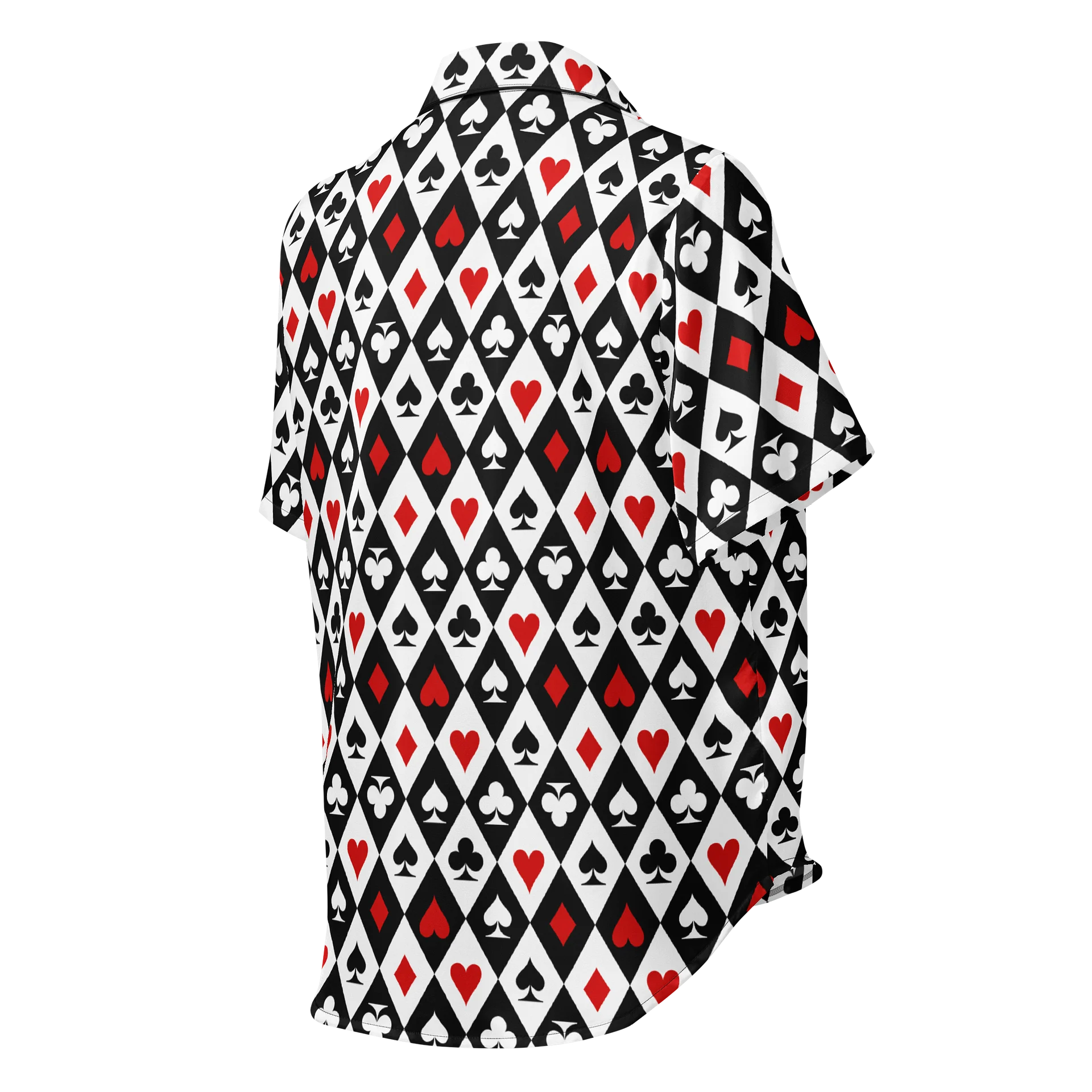 Retro Playing Card Suits Argyle All-Over Print Women's Short Sleeve Pajama Top product image (3)