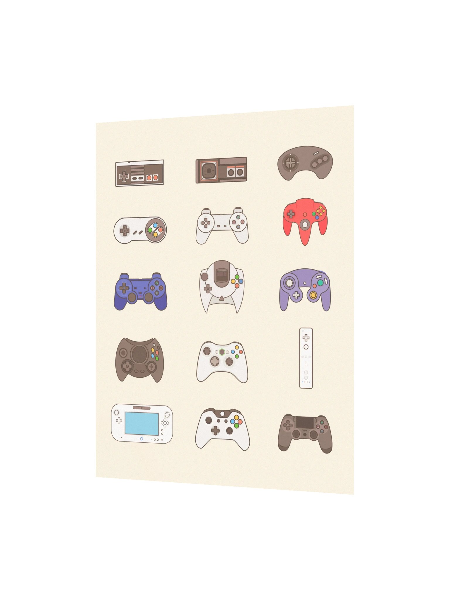 Retro Controllers (Beige) [11x14] product image (2)