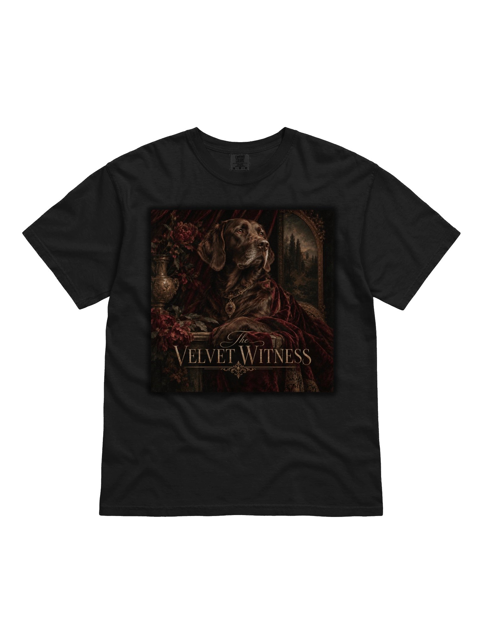 Vintage Dog Portrait Graphic T-Shirt – Dark Academia Dog Lover Tee | The Velvet Witness product image (8)