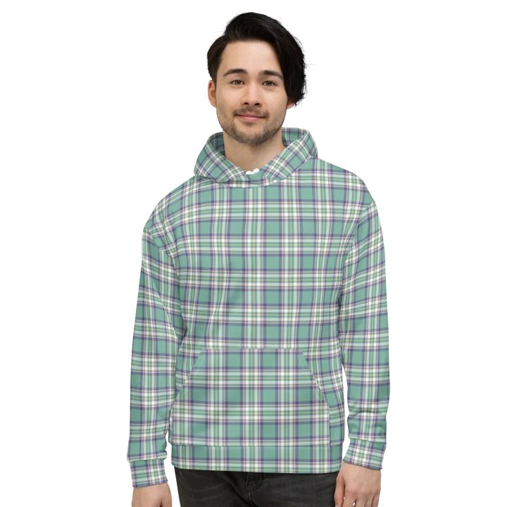 Light Green, Purple, and Yellow Plaid Hoodie product image (2)