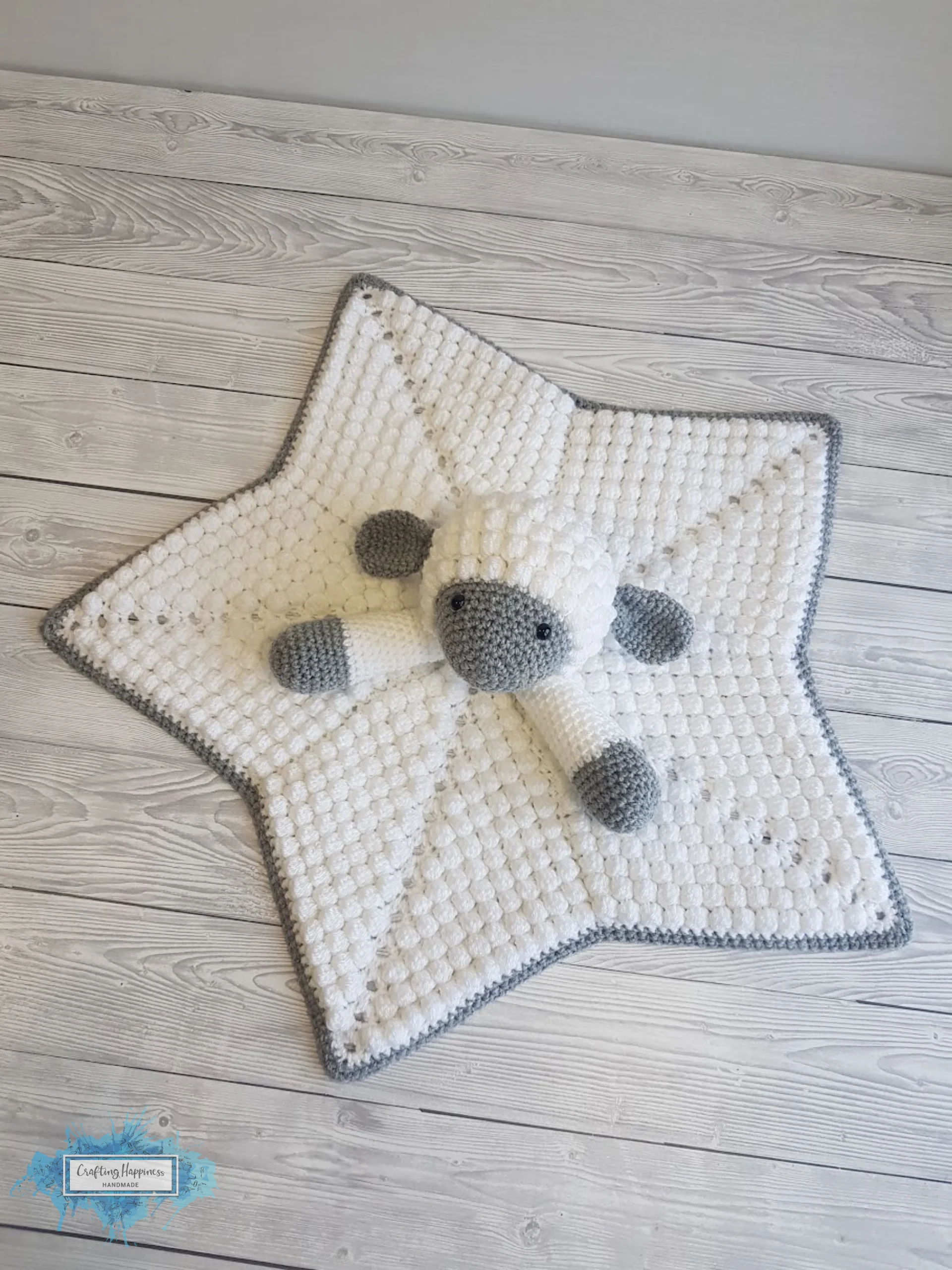 Crochet Lamb Lovey Pattern Baby Comforter Blanket (PDF Pattern) Crafting Happiness product image (2)