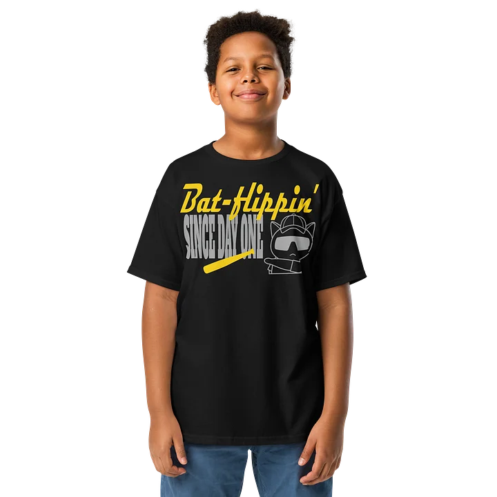 Baseball Cat (Bat-flippin' Since Day One) - Unisex Youth Heavyweight T-shirt product image (1)