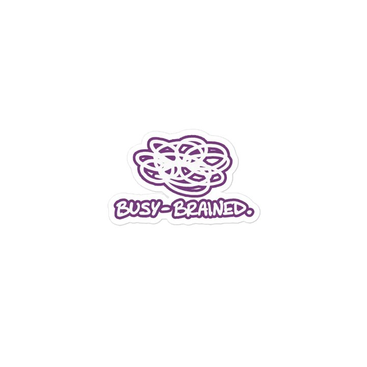 BUSY-BRAINED (lined design, #763D7D) magnet product image (1)