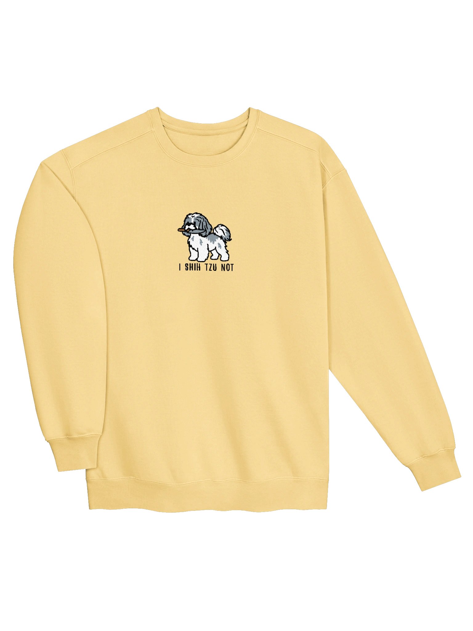 I Shih Tzu Not Funny Chibi-Style Embroidered Premium Sweatshirt for Shih Tzu(Grey & White) Owners product image (43)