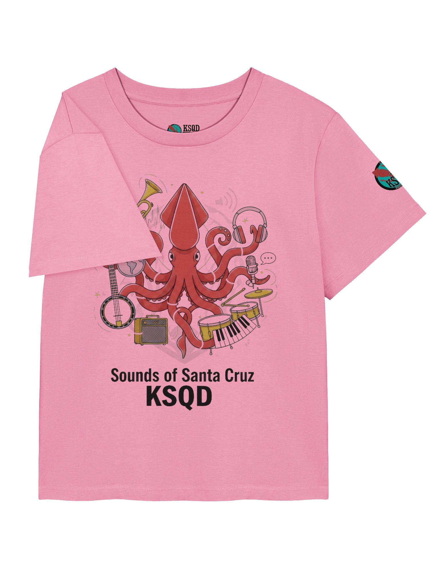 KSQD “Sounds of Santa Cruz” Organic Ribbed Neck T-Shirt product image (7)