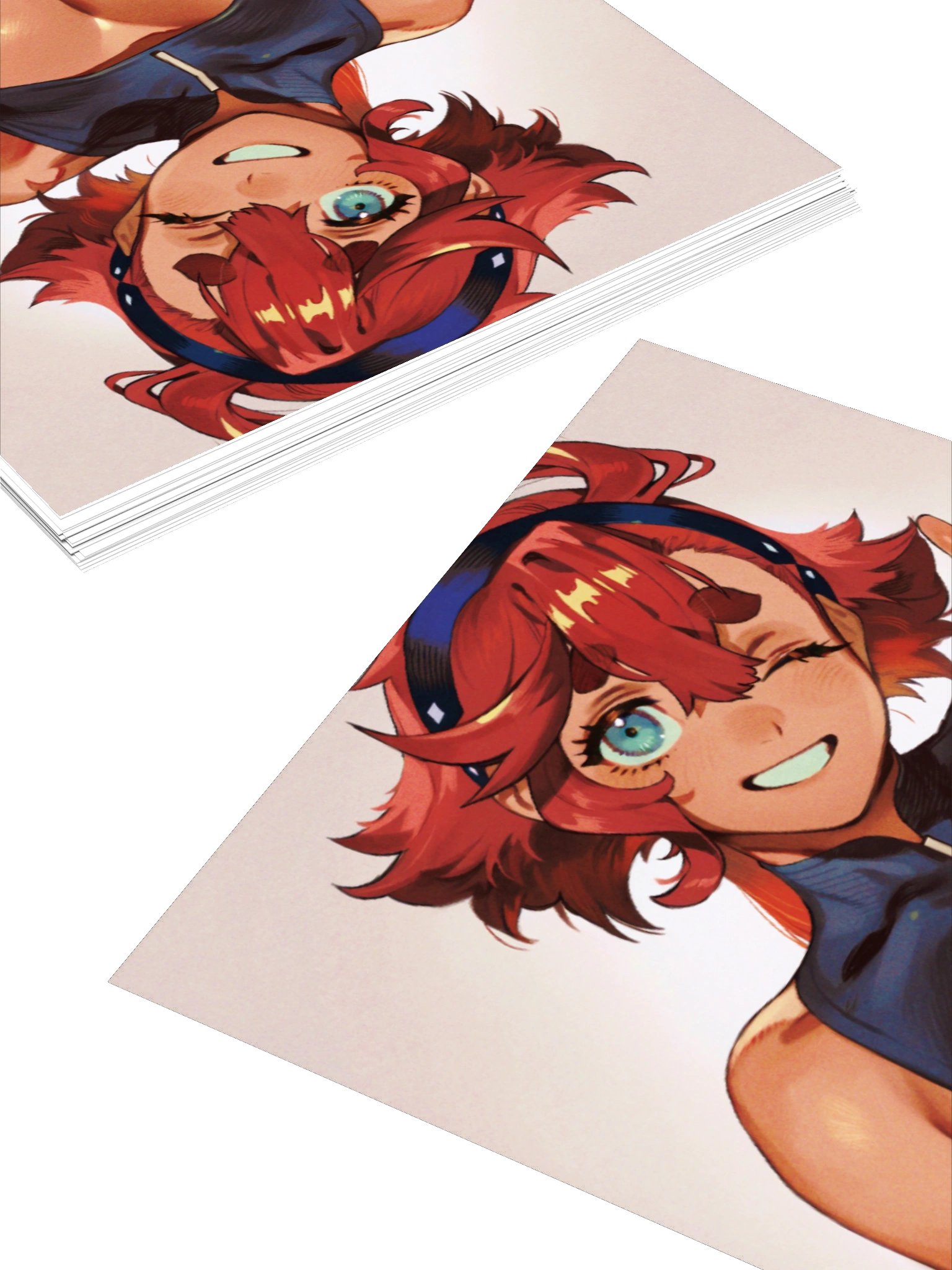 Red Hair Peace Sign Girl Square and Tall Sticker product image (4)