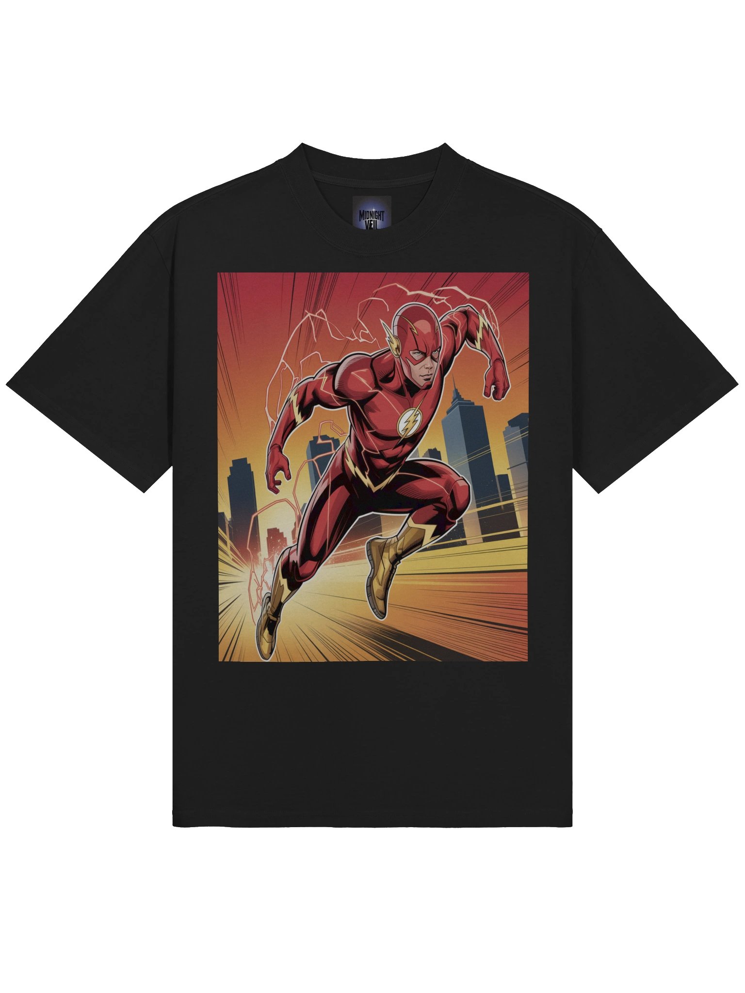 Twilight Forge: The Flash Ember Rush Oversized Faded T-Shirt product image (5)