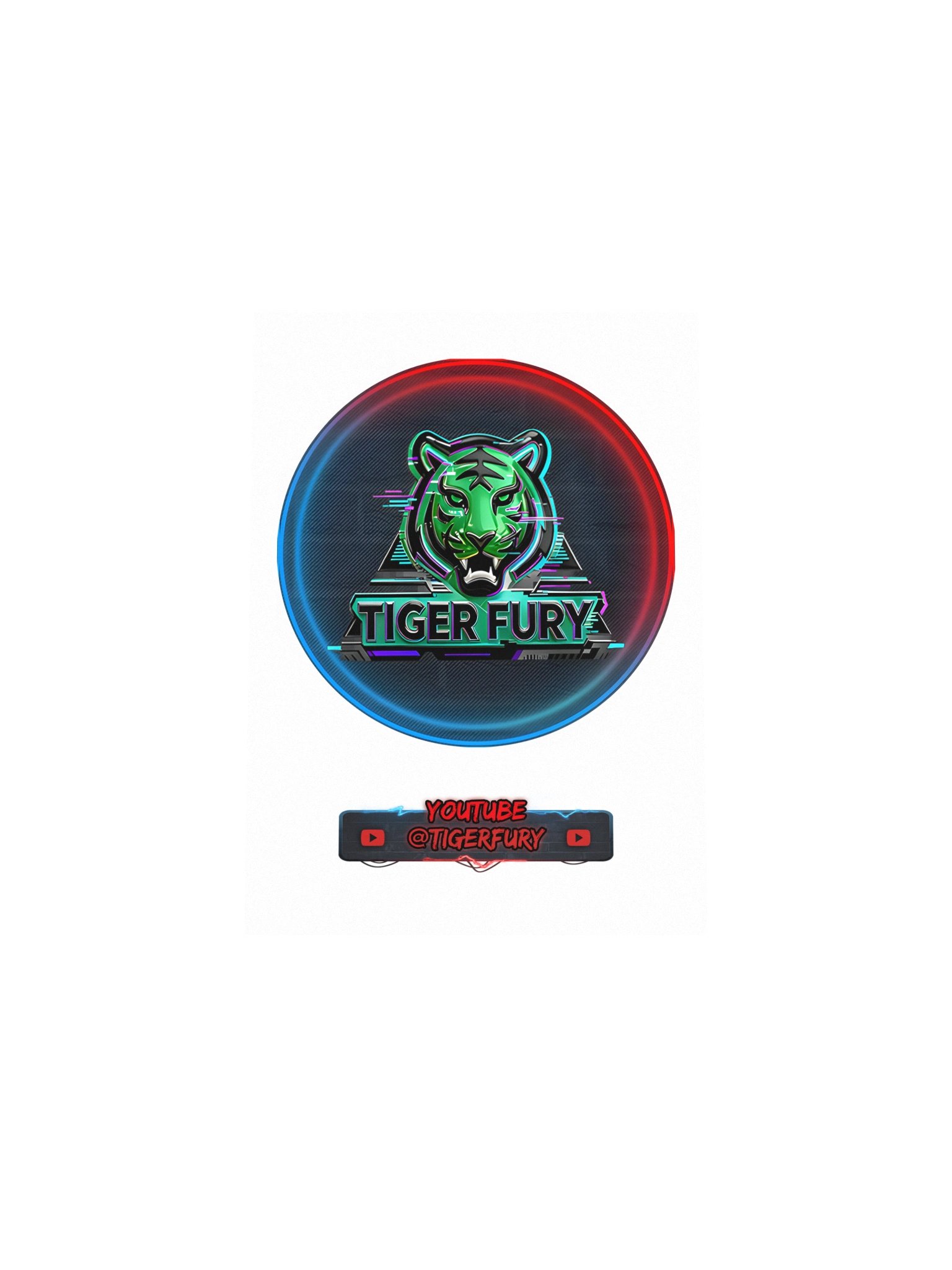 Tiger Fury Neon Glitch YouTube Poster product image (4)