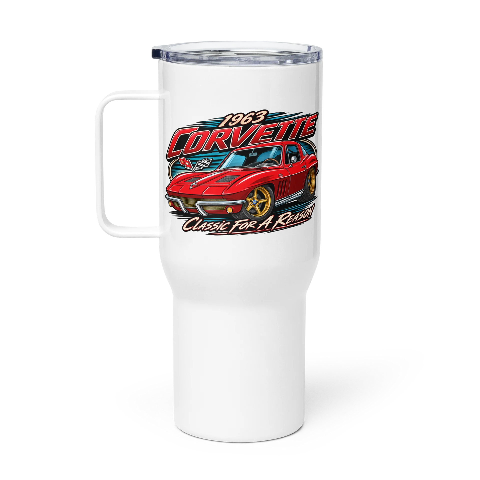 1963 Corvette – Classic in Red Travel Tumbler product image (1)