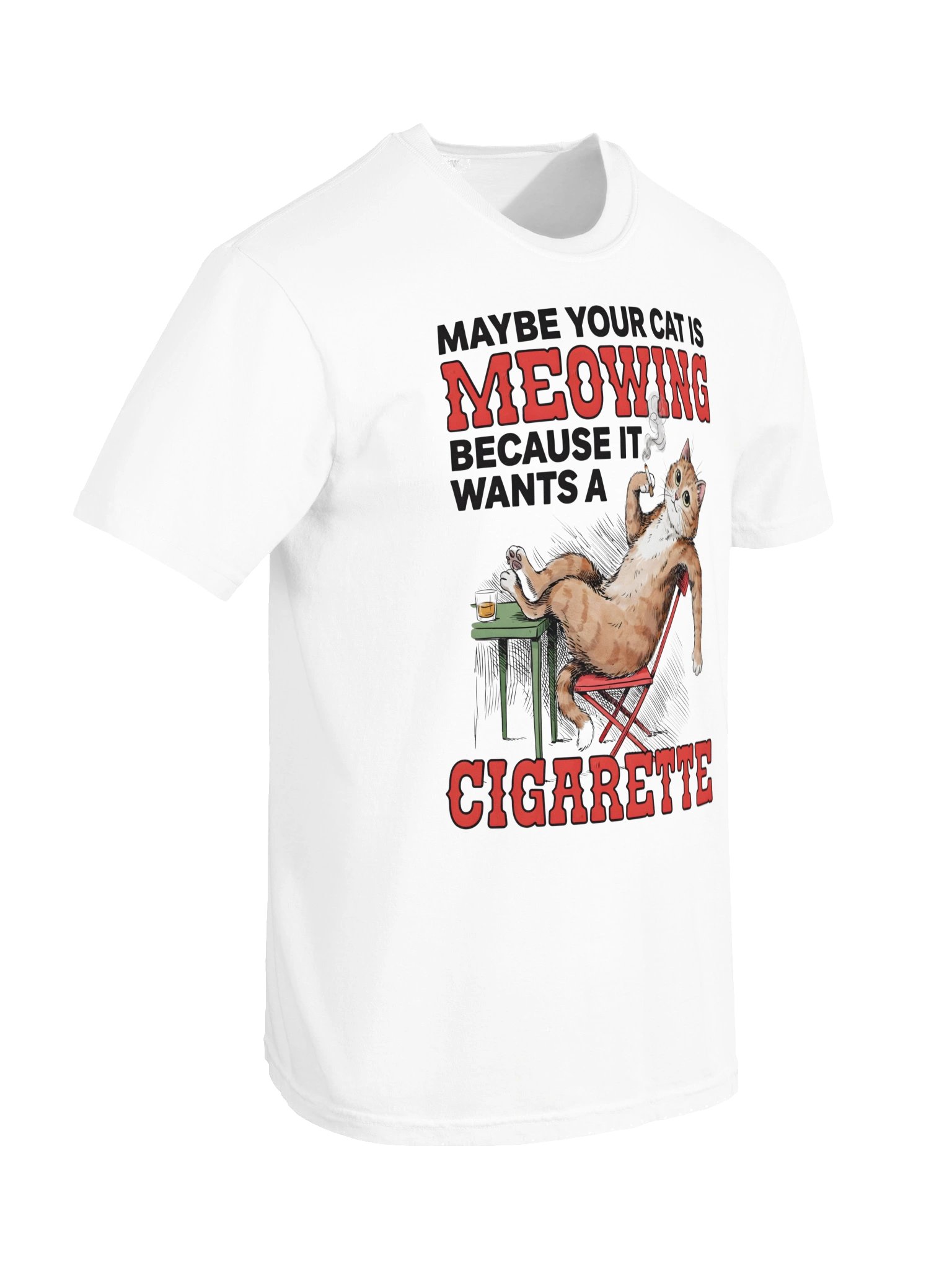 Cat Wants a Cigarette Funny Graphic Tee product image (36)