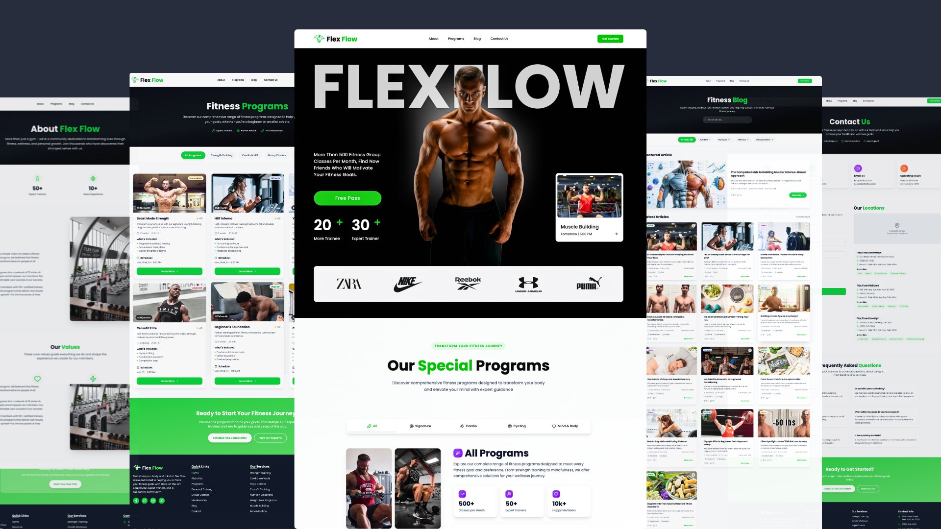 Modern Fitness Website with Next.js 15, Tailwind CSS, Shadcn UI & AOS Animation product image (5)