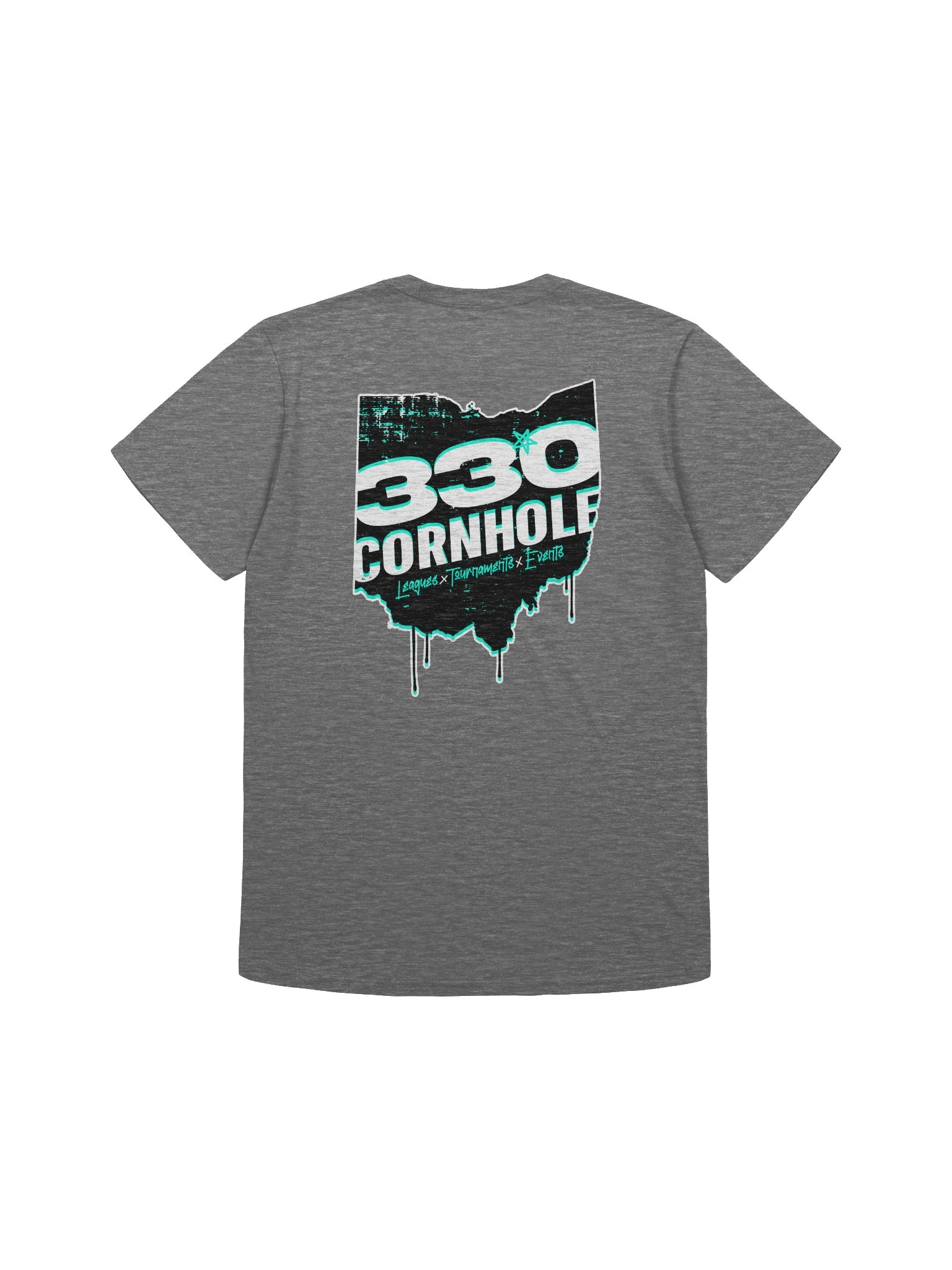 Gildan Softstyle 330 Cornhole Grunge State Outline T-Shirt - Back Logo product image (46)