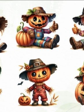 Cute Scarecrows Clipart Sublimation product image (2)