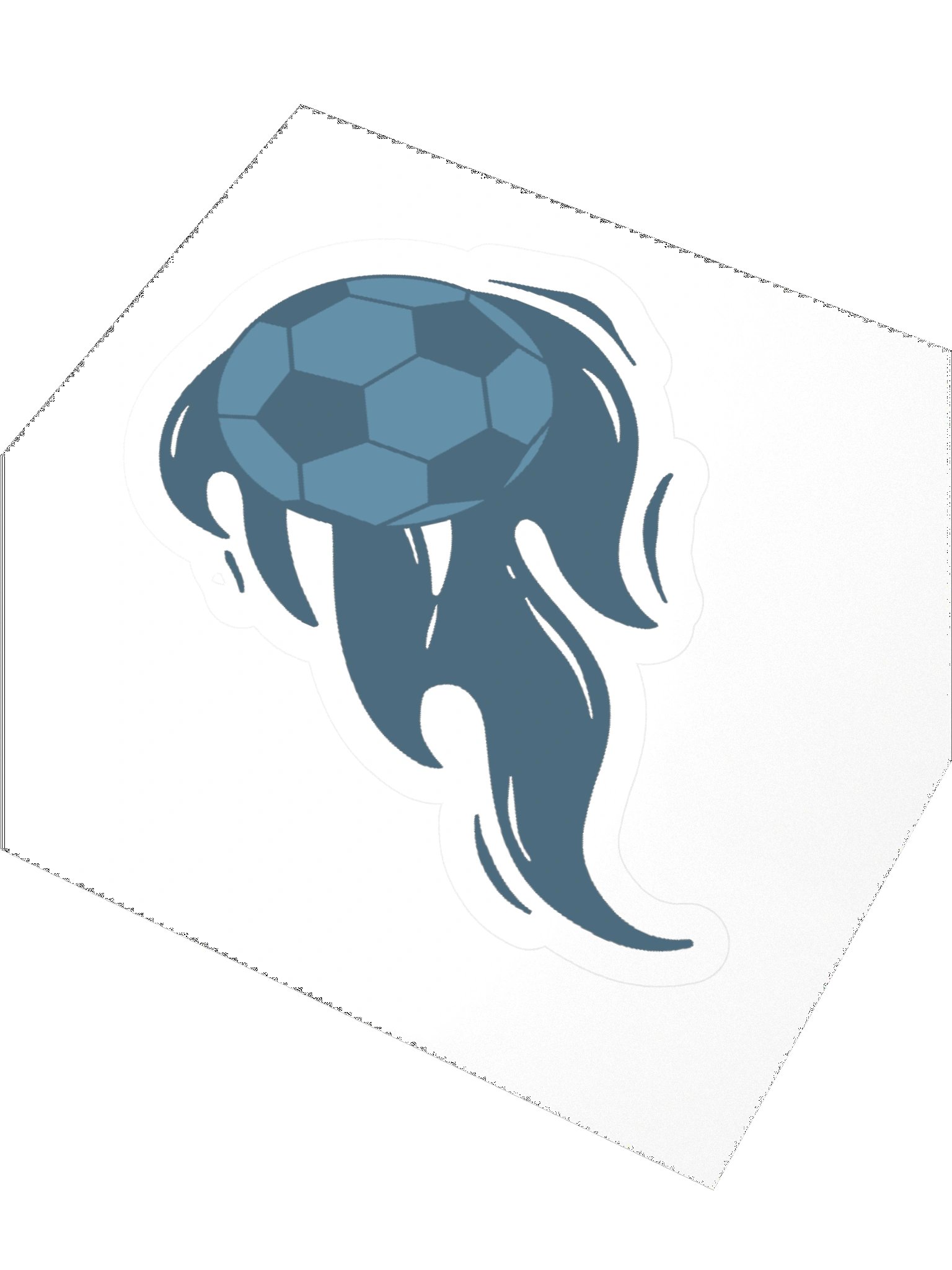 Blue Flaming Soccer Ball Sticker product image (3)