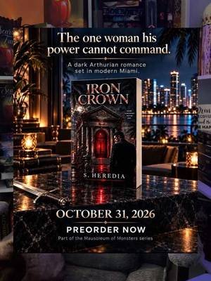 My arc review of Iron Crown by @S.Heredia|Author🌶️📚 is easily 5 stars! Between the unique story, the epic spice and incredible writing style I can’t even begin to tell you how fast you need to add this to your TBR! Coming this Halloween, October 31, 2026 as part of the Mausoleum of Monsters series in collaboration with @The Inkbound Society ™️  Stay tuned for more arc reviews for this and the Black Diadem series over the next few days!  #retelling #kingaurthur #mausoleumofmonsters #bookreviews  #indieauthor  @Author Ashe Grayson 🖊📚 @Author Jen Xant 📚 @Emily Shilling Author🖊📖📚 @G.M. Parrillo - Author @Amanda K.C  🖊 🎨 📖 ☘️ @Ria K - Inkbound Society @Sir Will of Grey 📚 @rdmorenoauthor @The Epic Uncle James @writings of Bish @Real Phoenix Rises Books @M. von Lindenberg | 📚🎶🤘🏼 