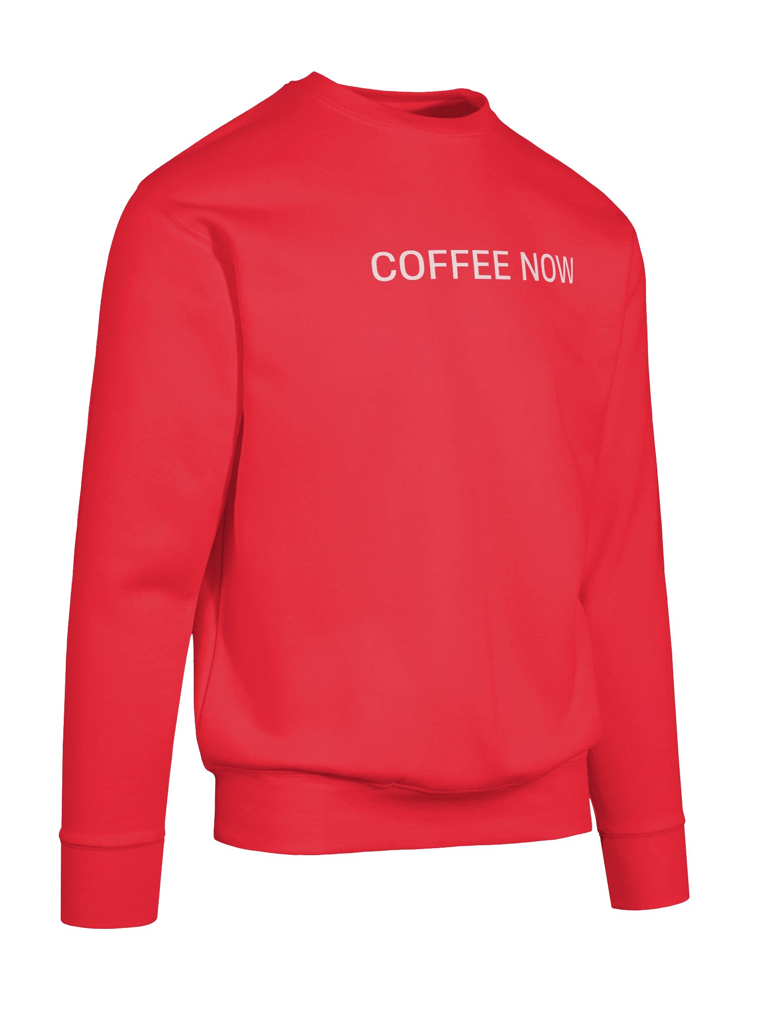 Crewneck “COFFEE NOW” - white typo print product image (48)