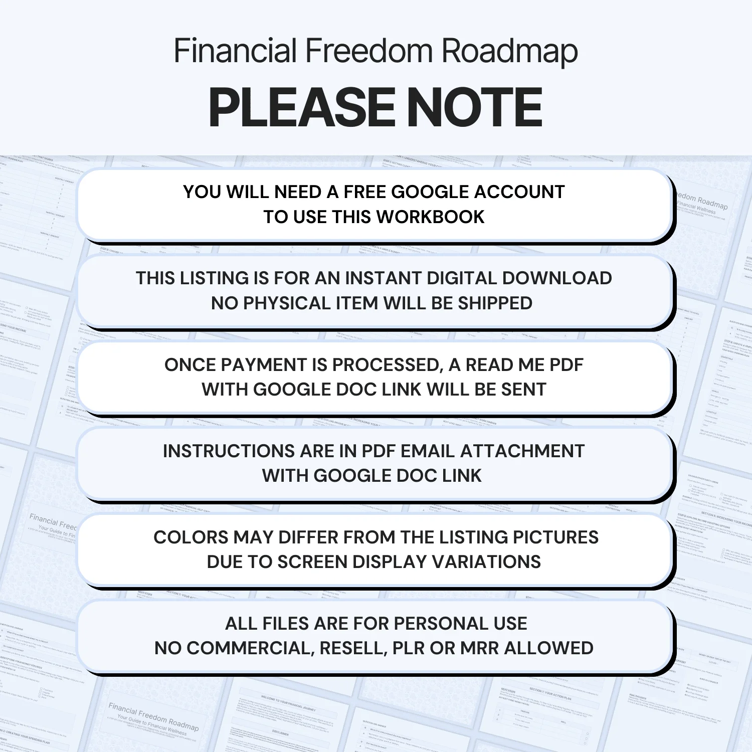 Financial Freedom Roadmap - Google Docs product image (9)