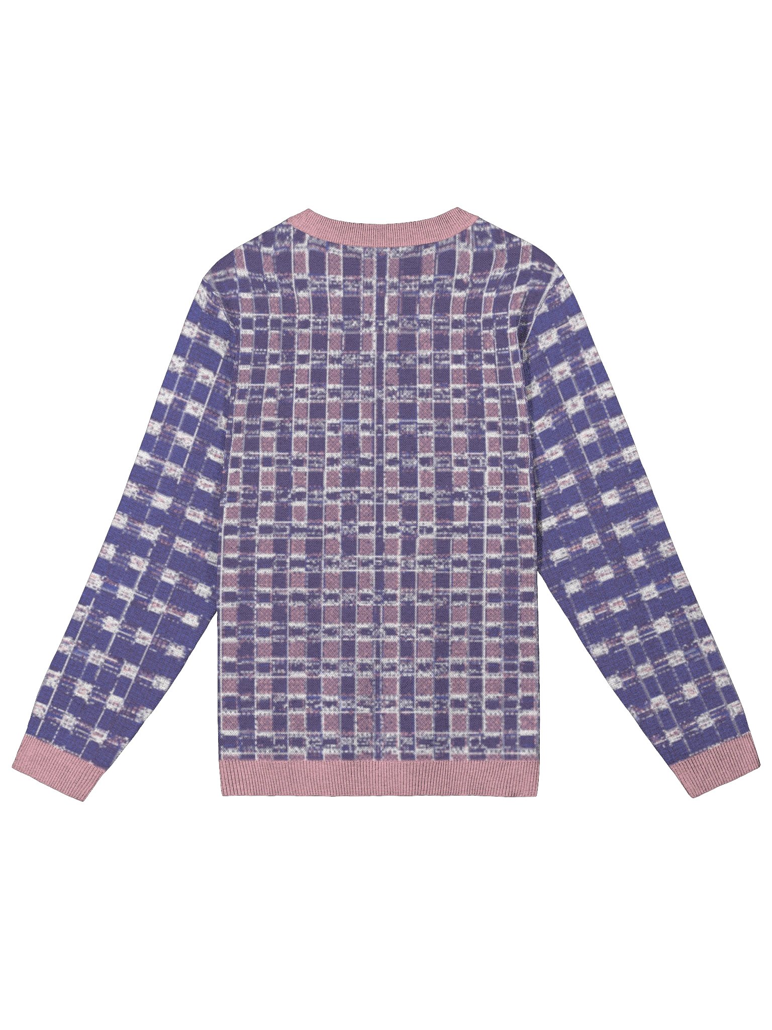 Abstract Plaid Crewneck Sweater – Lavender & Rose product image (2)