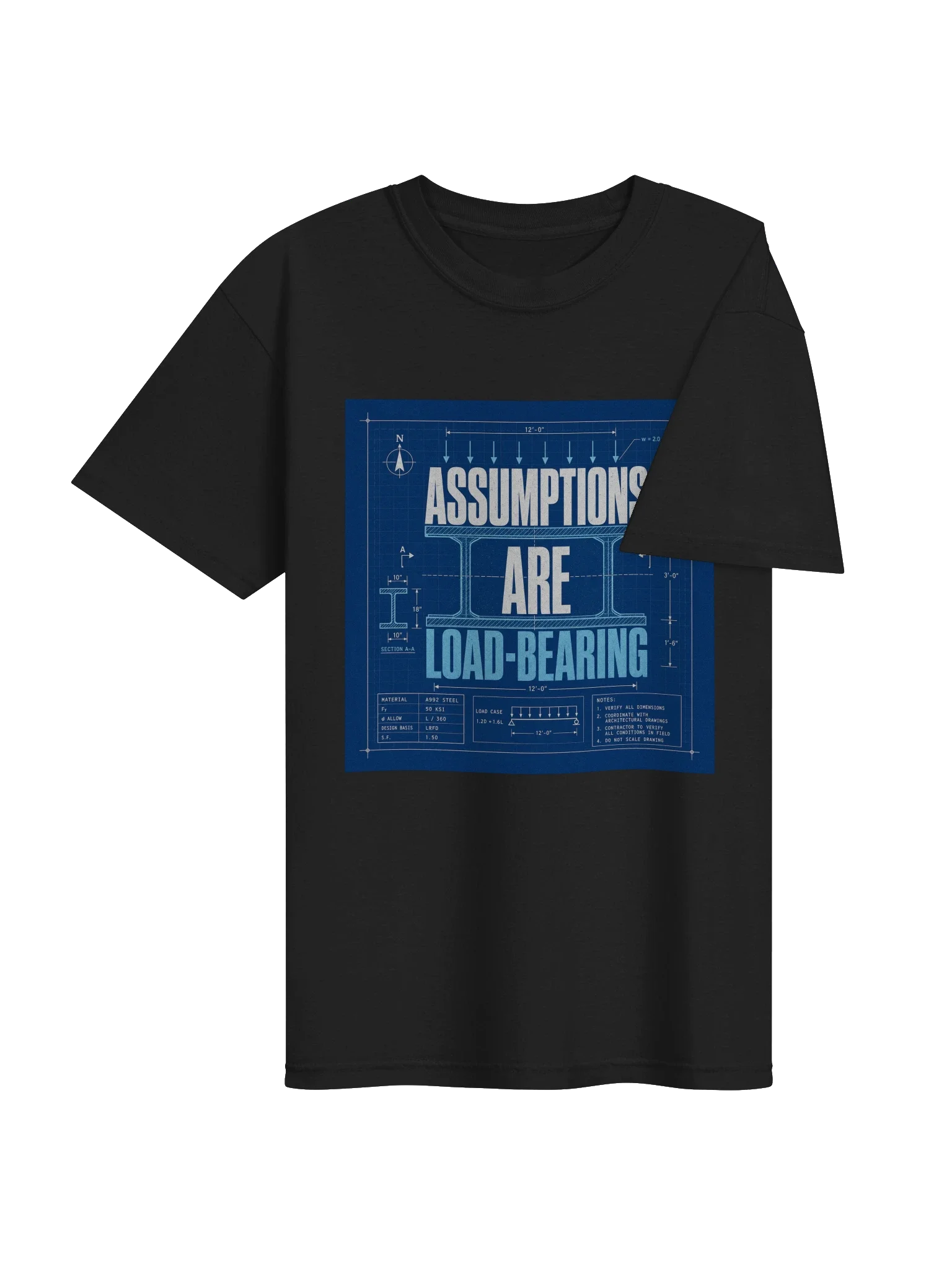 Assumptions Are Load-Bearing Tee — view 4