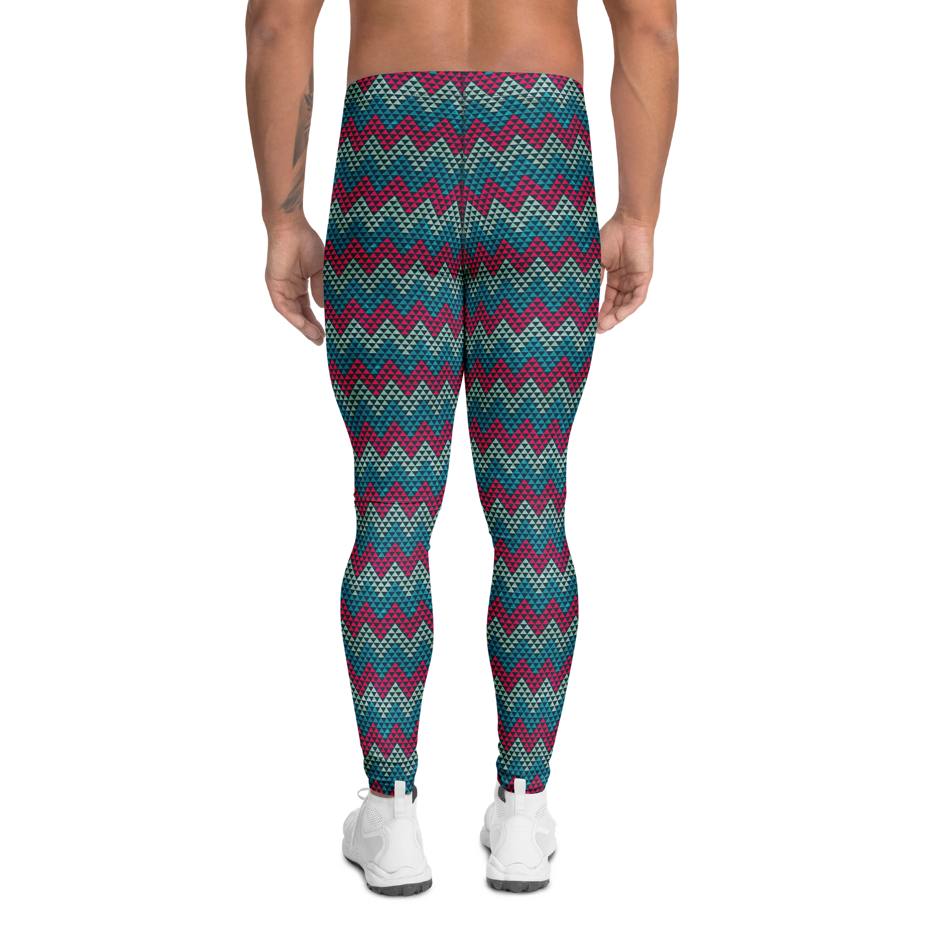 Colorful Zigzag Triangle Pattern Men's Leggings product image (2)