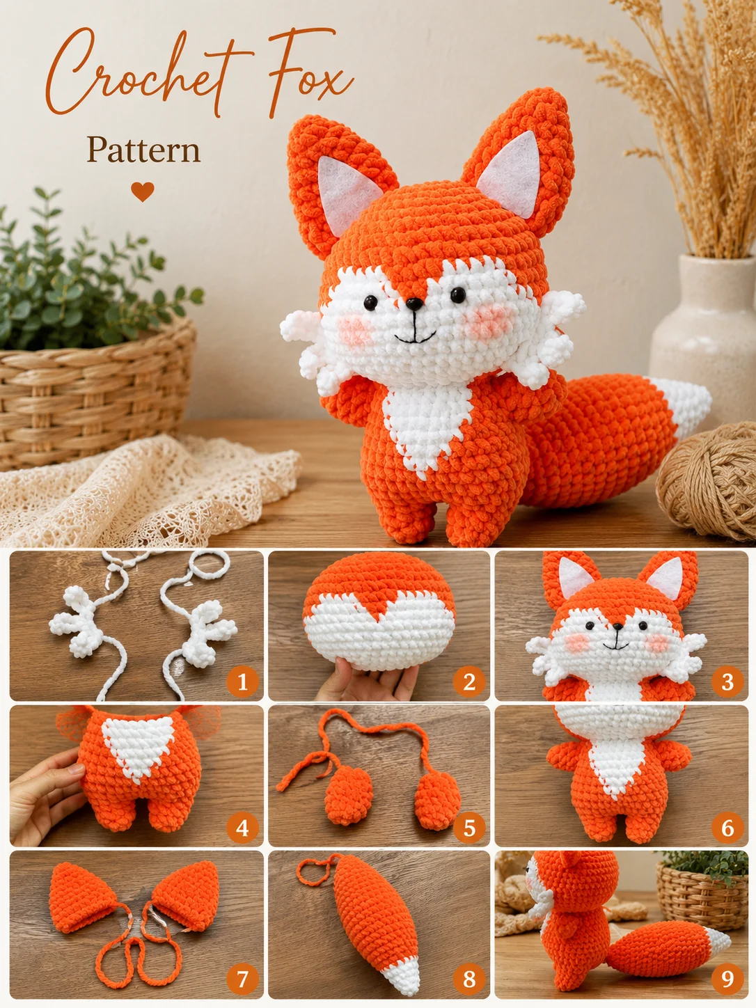 Cute Amigurumi Fox Crochet Pattern product image (2)