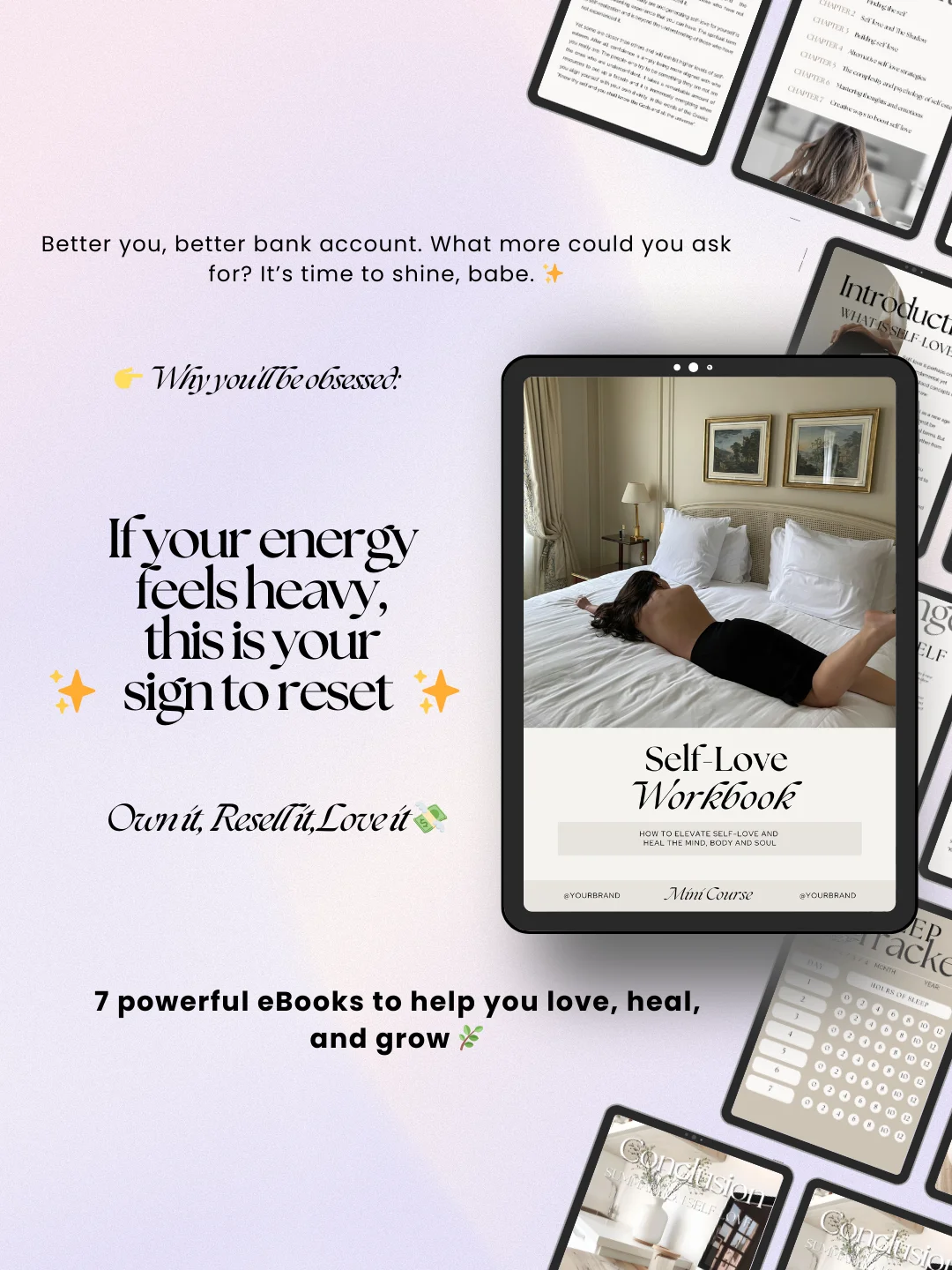 7 Wellness & Self Care eBooks + Workbooks Bundle | MRR PLR Bundle product image (2)