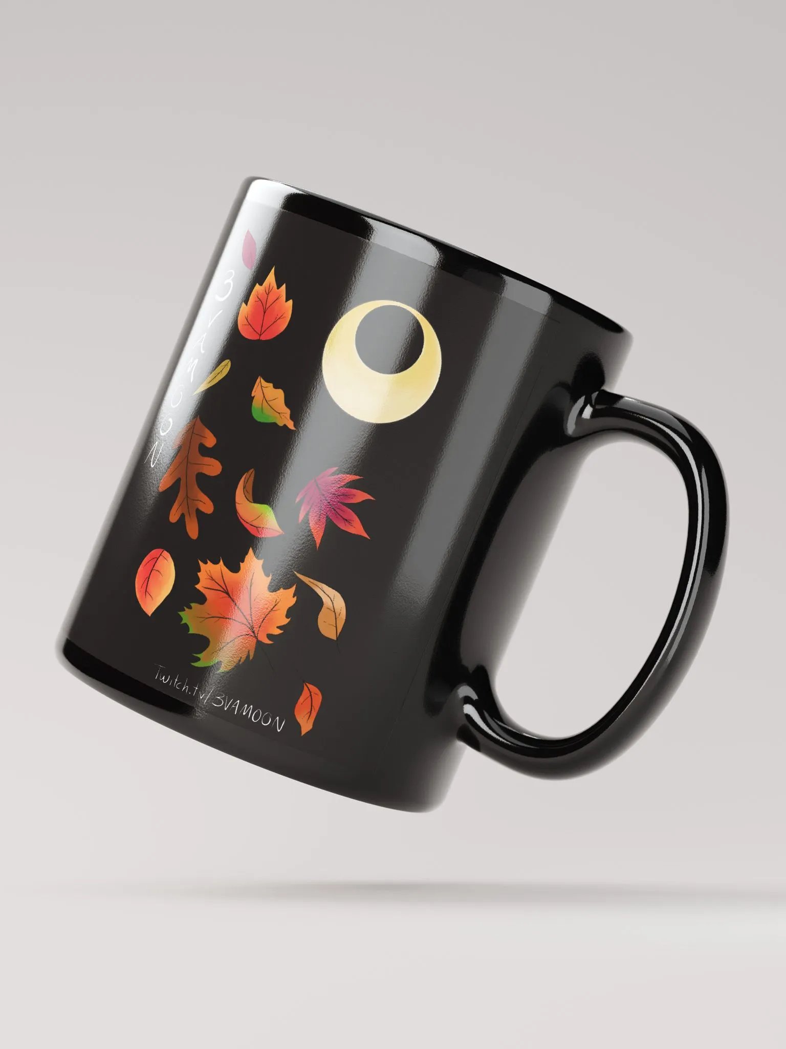Autumn Leaves Moon Black Coffee Mug product image (3)