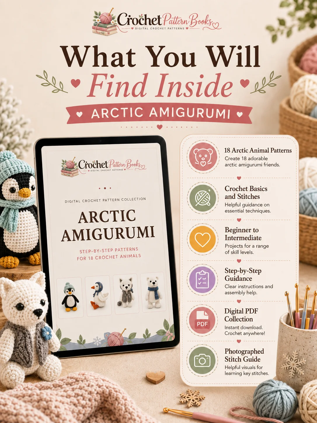 Arctic Amigurumi 18 Crochet Animal Patterns Step by Step PDF Ebook product image (2)