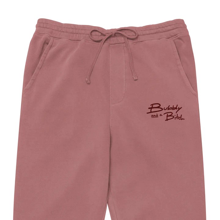 Bubbly and a B*tch (maroon thread) pigment dyed sweatpants product image (2)