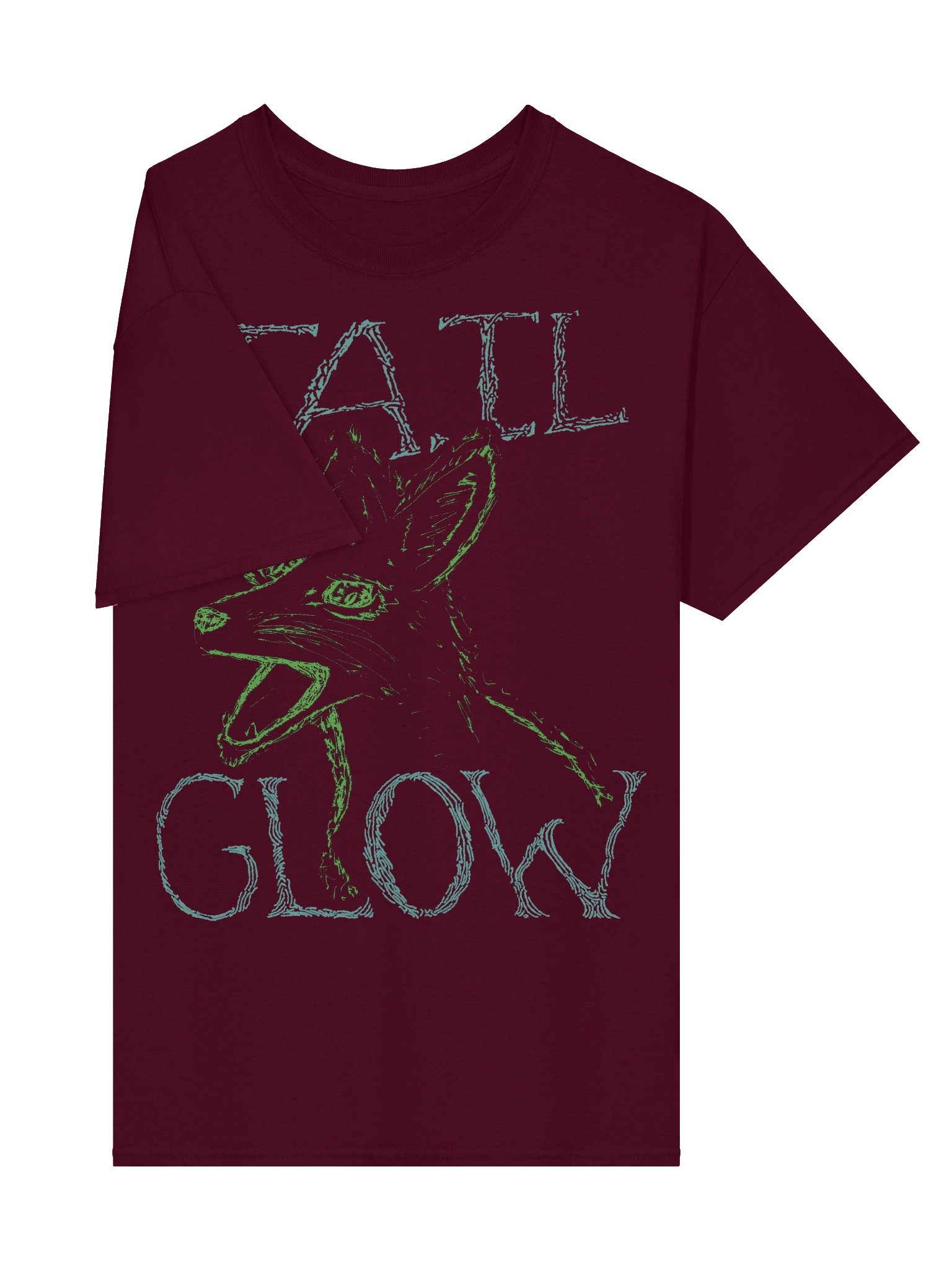 Tail Glow - Screaming Fox T-shirt - Maroon product image (3)