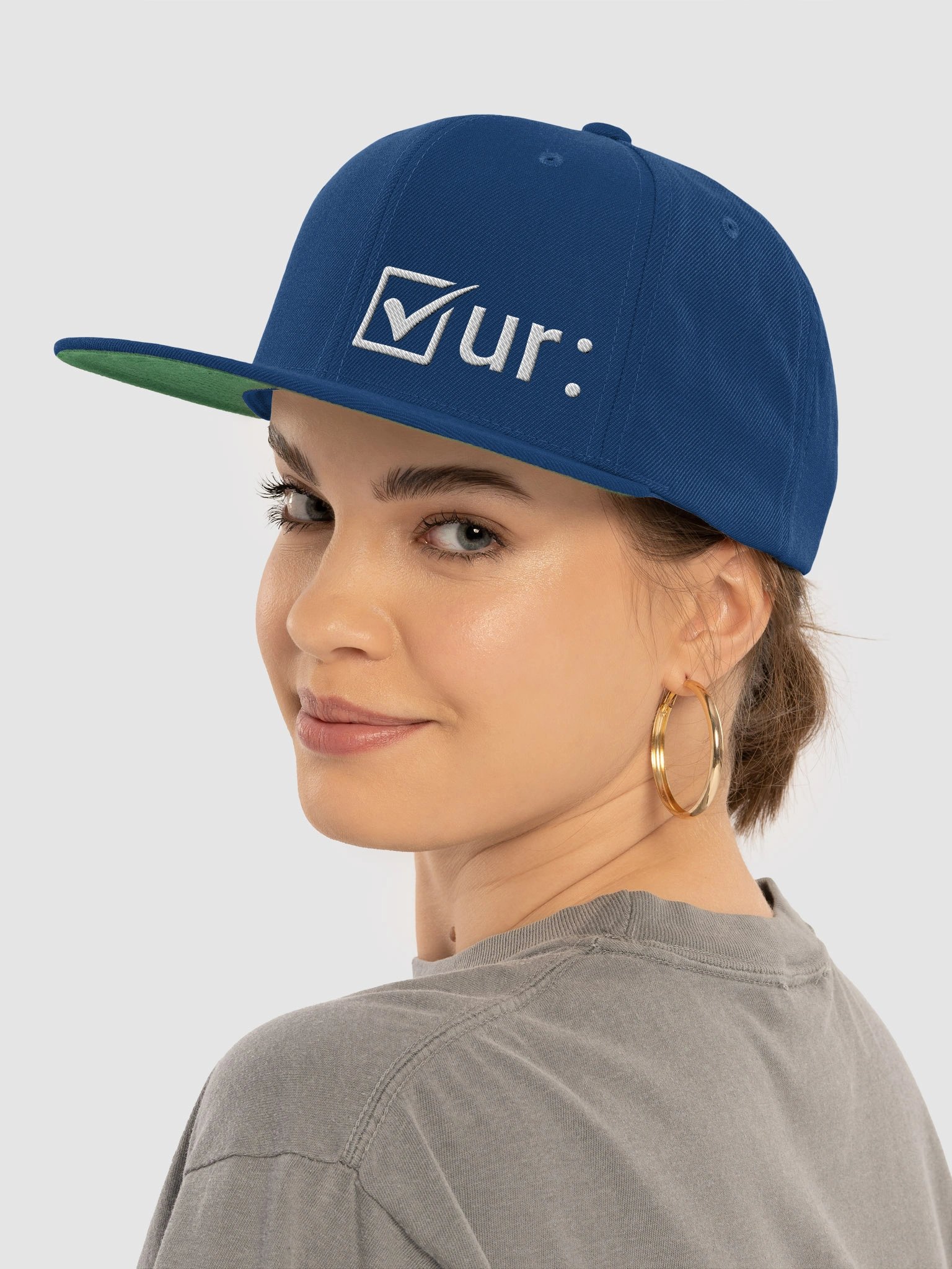 Check Your Colon Flatbill Hat - White on Royal | Colon Cancer Awareness (0B) product image (5)